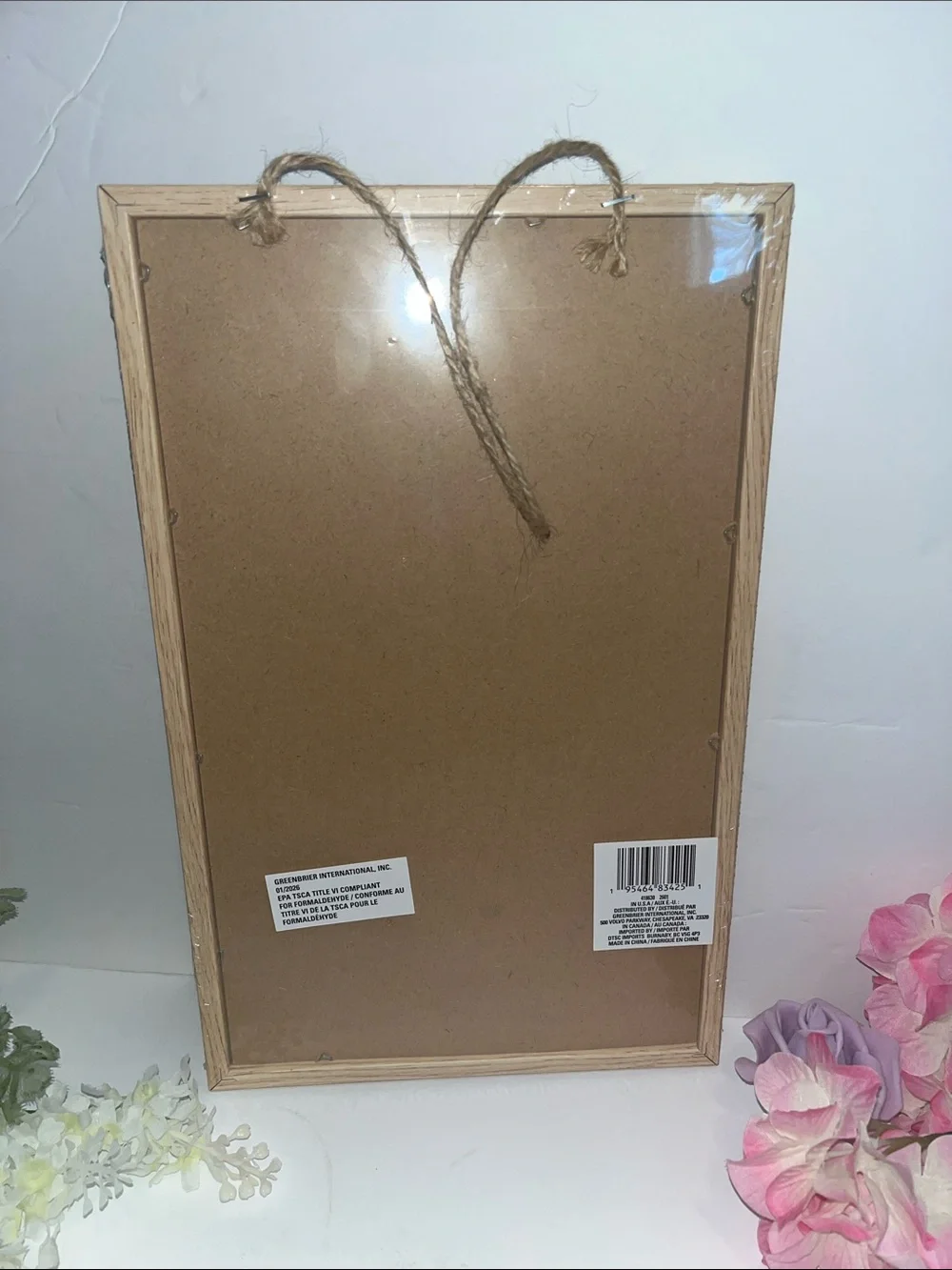 Nwt Fuzzy soft pink Butterfly Floral Wall Art - Home Decor cottage chic -
